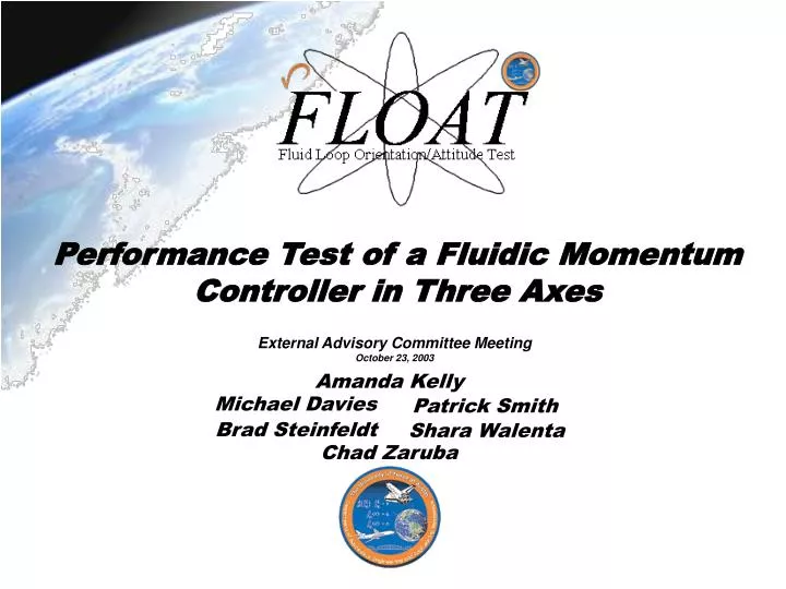 performance test of a fluidic momentum controller in three axes