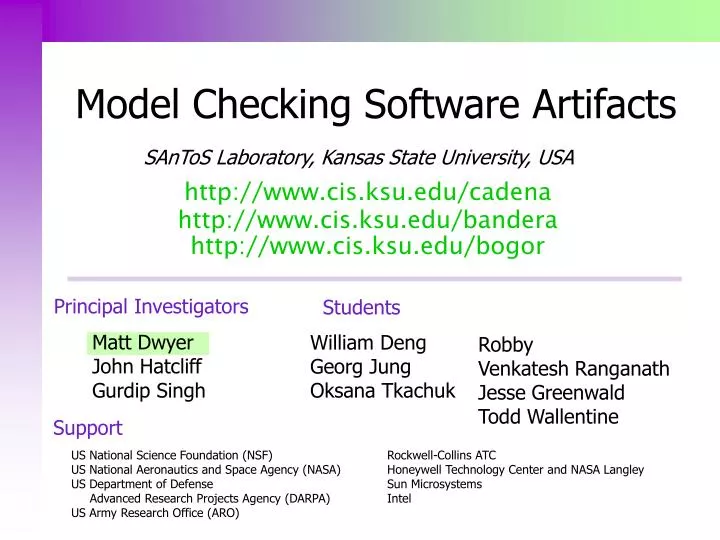 model checking software artifacts