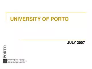 UNIVERSITY OF PORTO