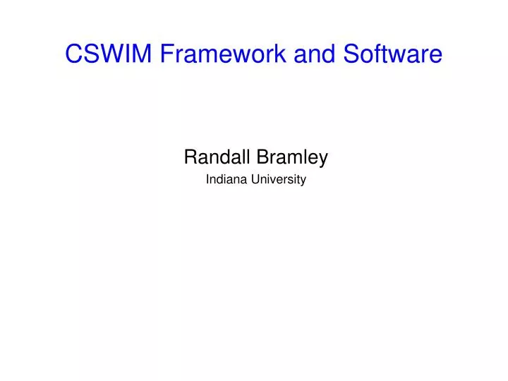 cswim framework and software