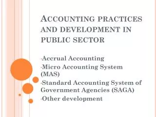 Accounting practices and development in public sector