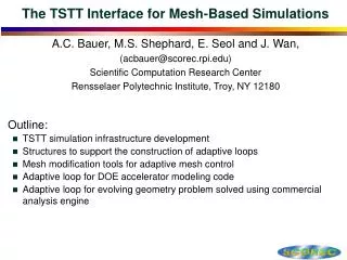 The TSTT Interface for Mesh-Based Simulations