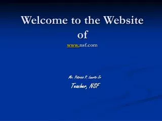 Welcome to the Website of nsf