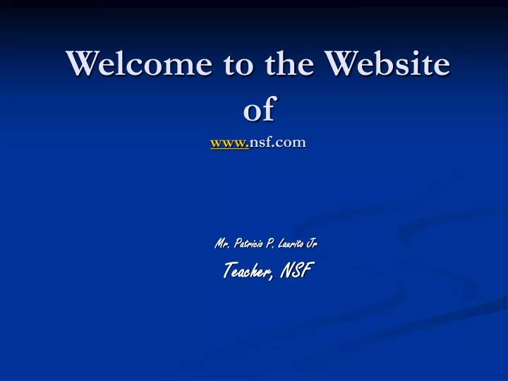 welcome to the website of www nsf com