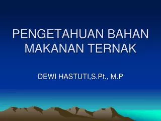 pengetahuan bahan makanan ternak