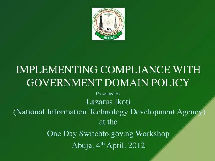 implementing compliance with government domain policy