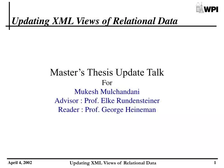 updating xml views of relational data