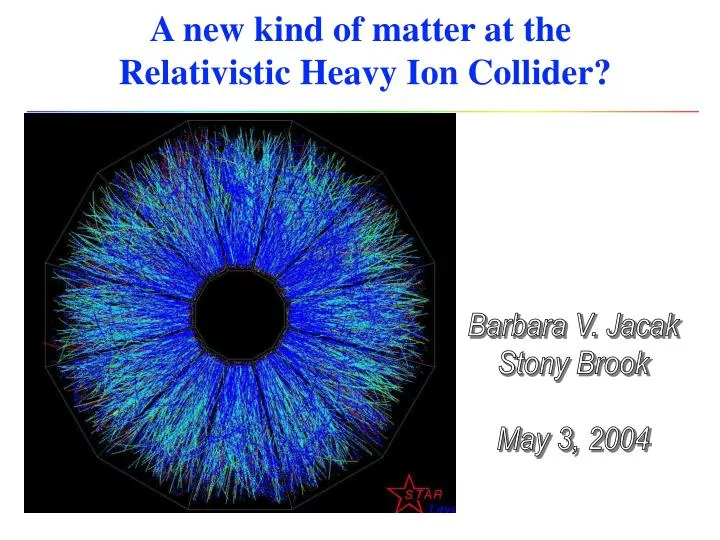 a new kind of matter at the relativistic heavy ion collider