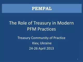 The Role of Treasury in Modern PFM Practices