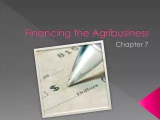 Financing the Agribusiness