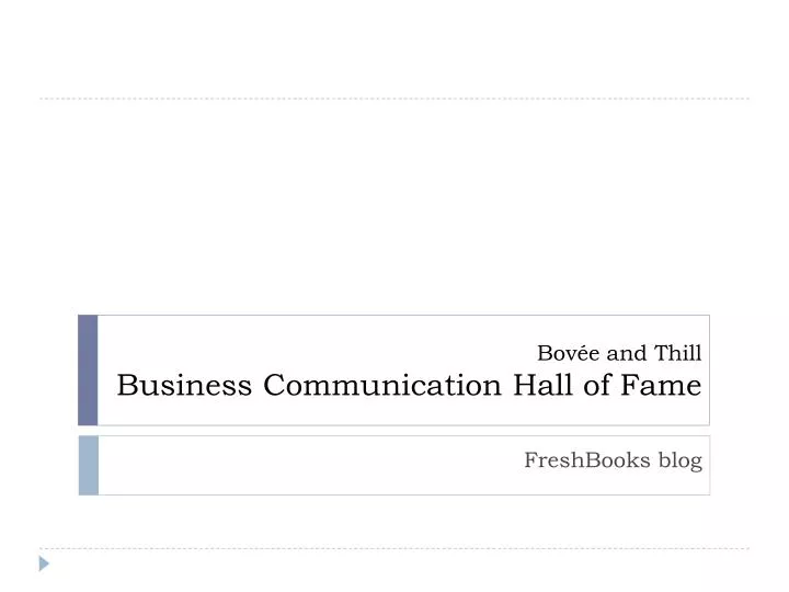 bov e and thill business communication hall of fame