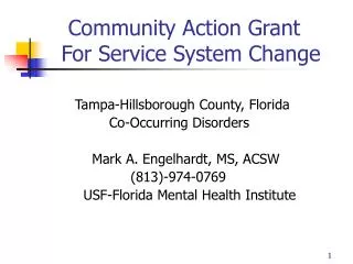 Community Action Grant For Service System Change