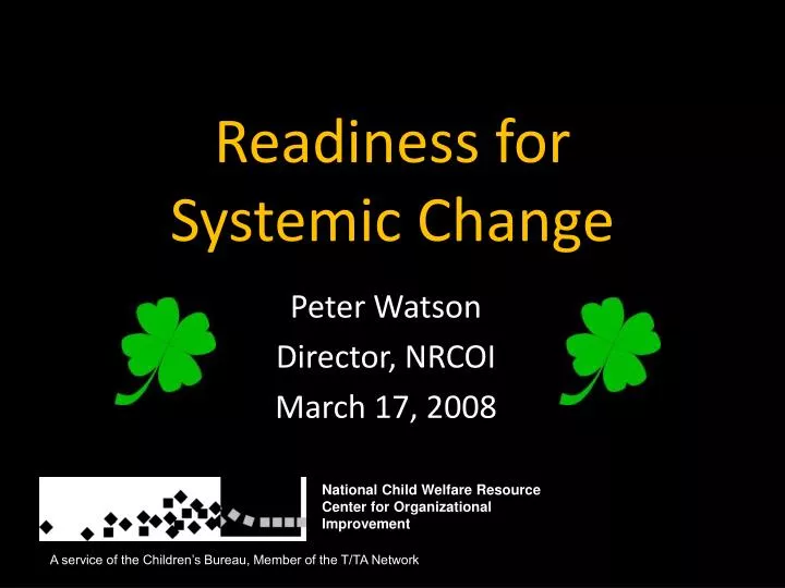 readiness for systemic change