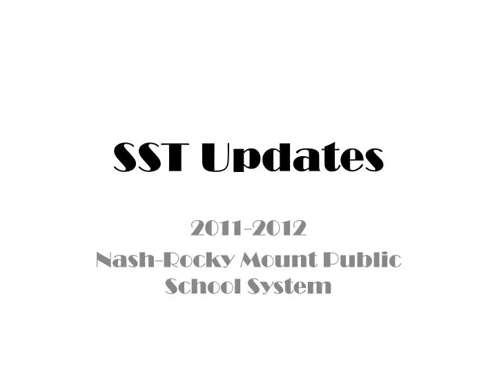 sst updates
