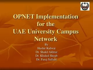 opnet implementation for the uae university campus network
