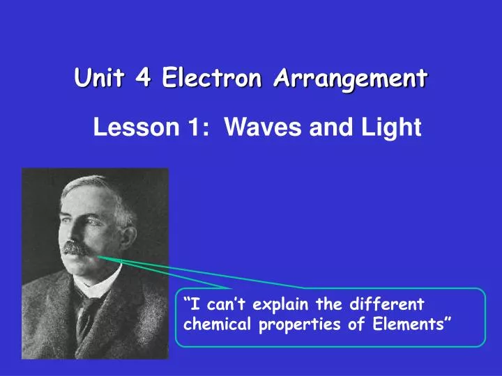 unit 4 electron arrangement