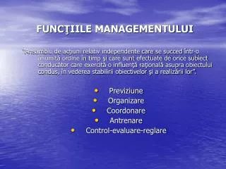 func iile managementului