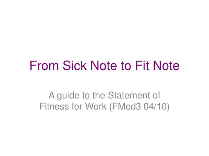 from sick note to fit note