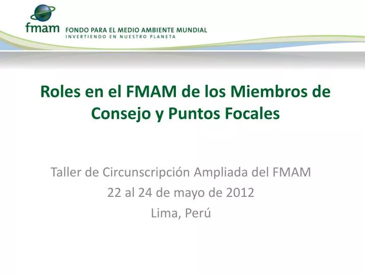 roles en el fmam de los miembros de consejo y puntos focales
