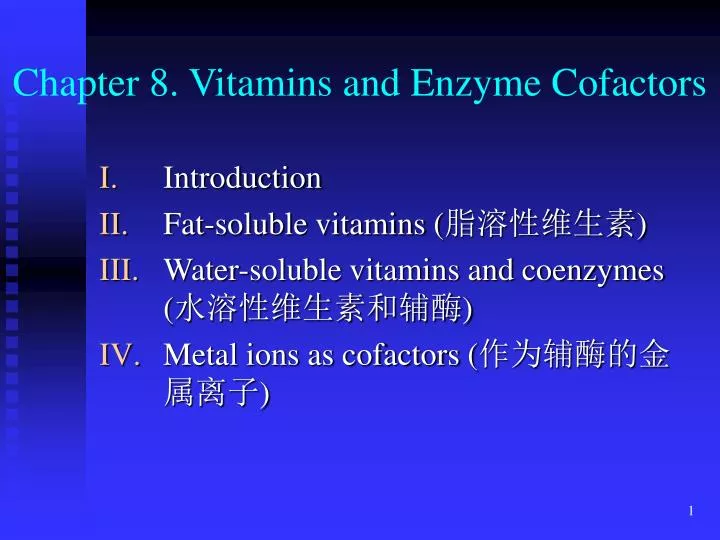 chapter 8 vitamins and enzyme cofactors
