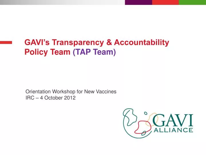 gavi s transparency accountability policy team tap team