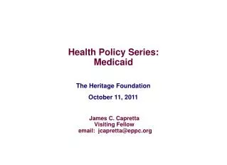The Heritage Foundation October 11, 2011