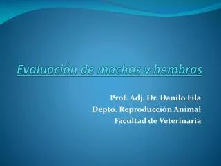 evaluaci n de machos y hembras