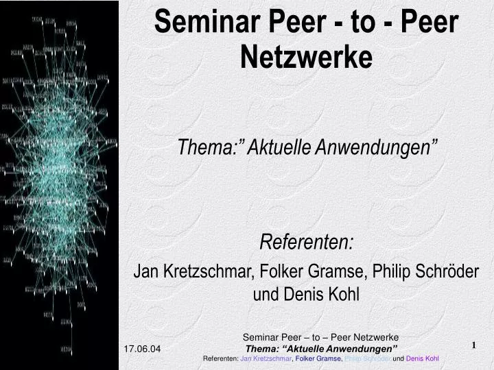 seminar peer to peer netzwerke