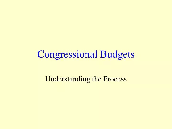 congressional budgets