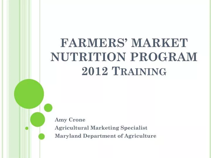 farmers market nutrition program 2012 training