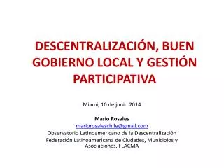 descentralizaci n buen gobierno local y gesti n participativa