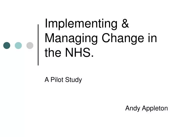 implementing managing change in the nhs