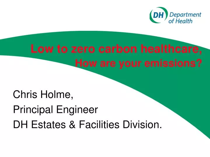 low to zero carbon healthcare how are your emissions