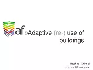 Adaptive (re-) use of buildings