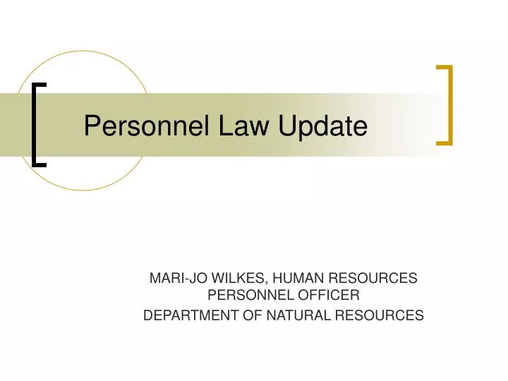 personnel law update