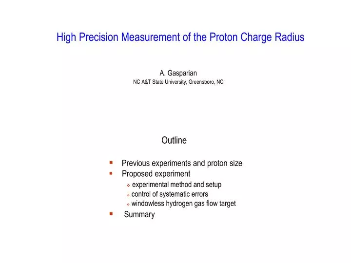 high precision measurement of the proton charge radius