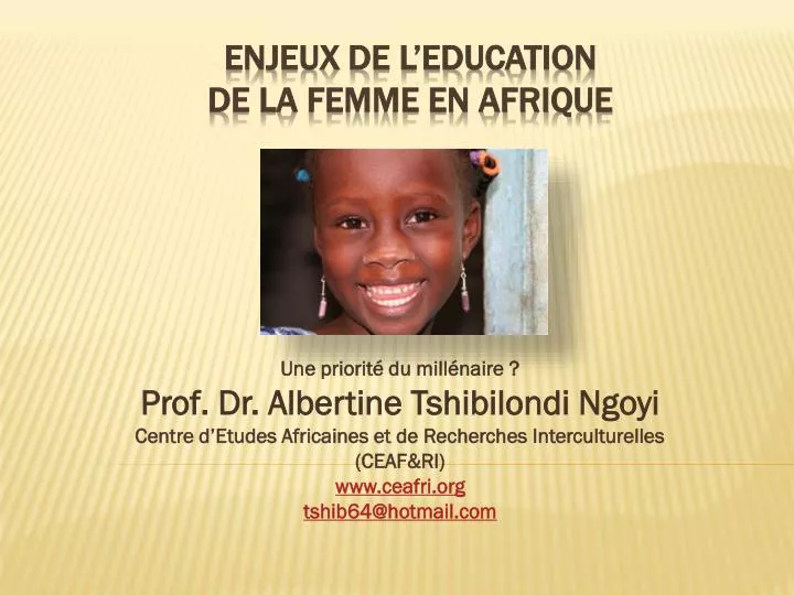 enjeux de l education de la femme en afrique