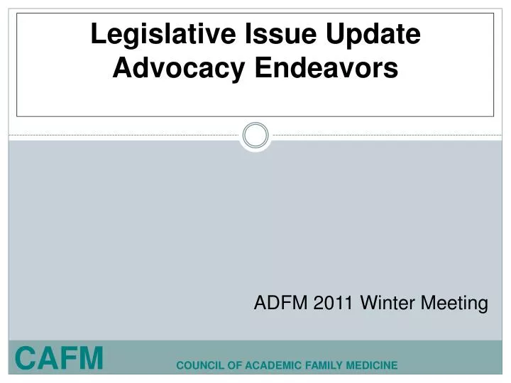 legislative issue update advocacy endeavors
