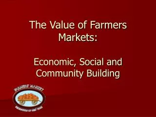 The Value of Farmers Markets: Economic, Social and Community Building