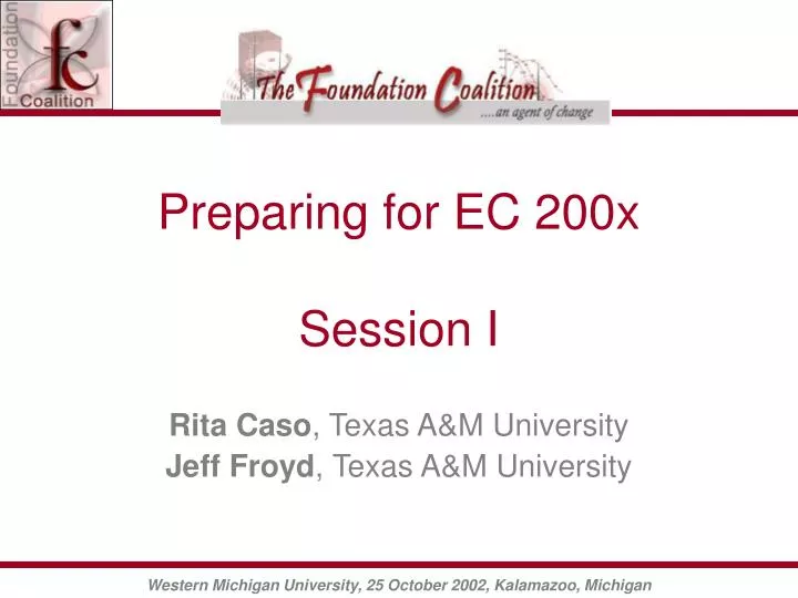 preparing for ec 200x session i