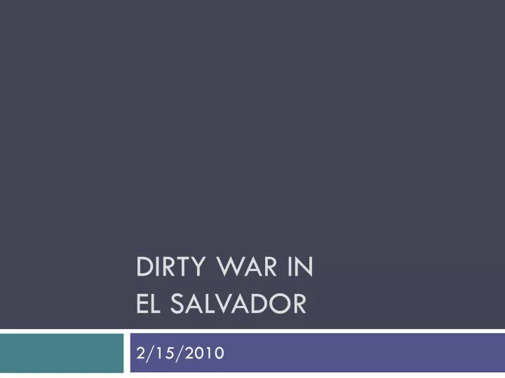 dirty war in el salvador