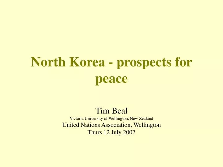 north korea prospects for peace