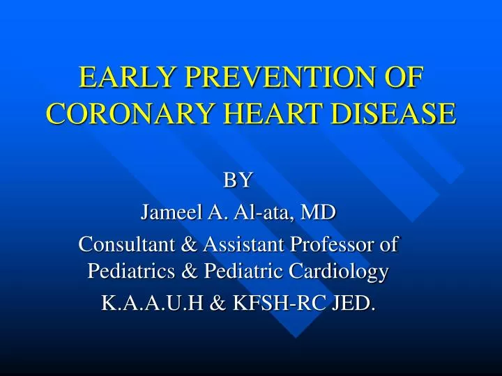 early prevention of coronary heart disease
