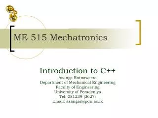ME 515 Mechatronics