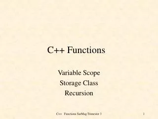 C++ Functions