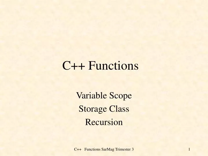 c functions