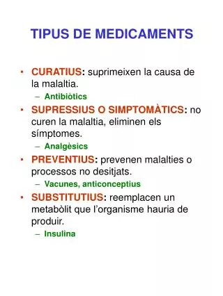 tipus de medicaments