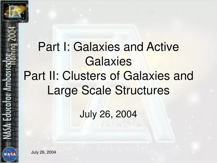 part i galaxies and active galaxies part ii clusters of galaxies and large scale structures