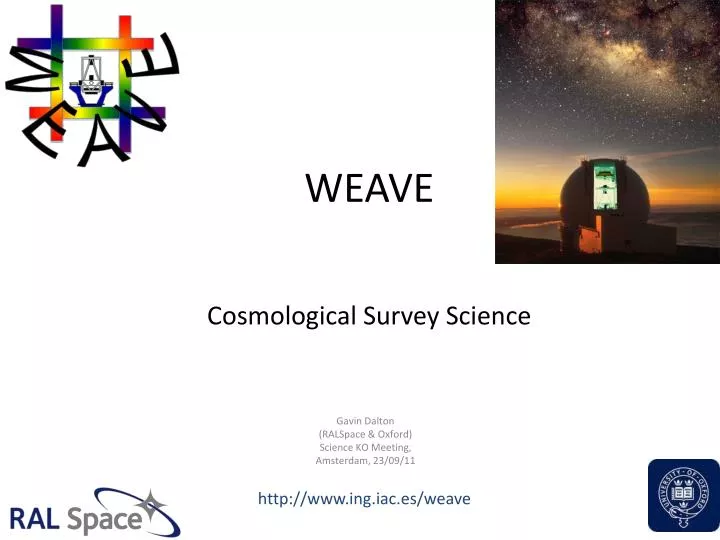 weave cosmological survey science