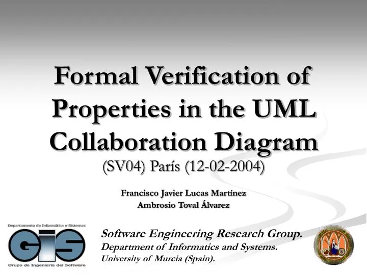 formal verification of properties in the uml collaboration diagram